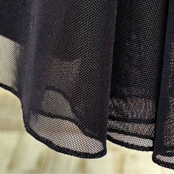 Tadashi Shoji Bandage Mesh Ruched Cocktail Dress Size S Black Asymmetrical Neck - Picture 6 of 16